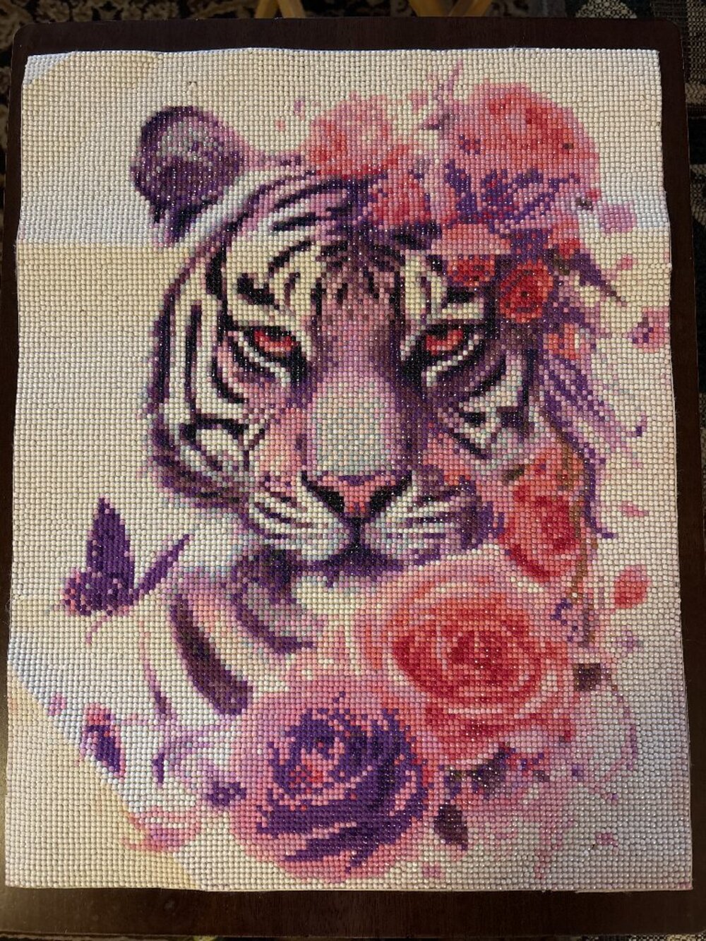 Purple Tiger Diamond Art Painting - Unframed - 14"x17"